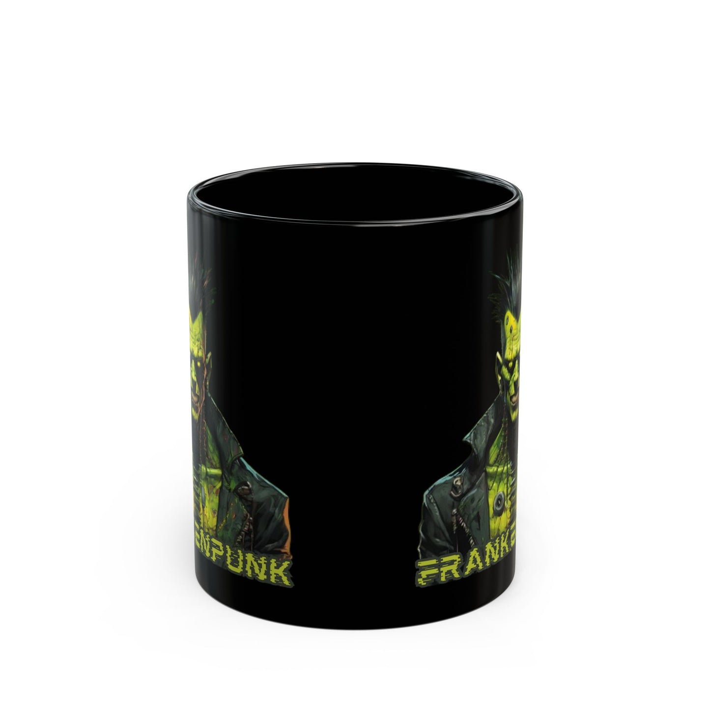 Frankenpunk Black Mug by CreepyCrafts.boo