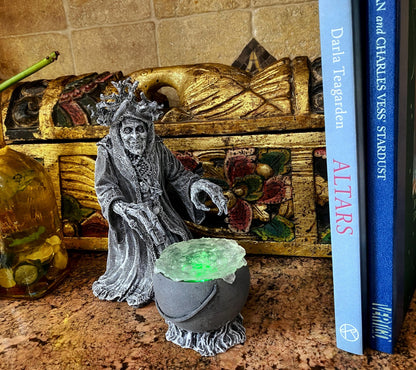 Gryla the Witch Statue, Hand Painted Resin Sculpture | Rustic Folklore Crone Figurine | Spooky Home Decor for Halloween Dark Christmas