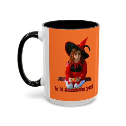 Is it Samhain yet? Orange Accent Mug by CreepyCrafts.boo