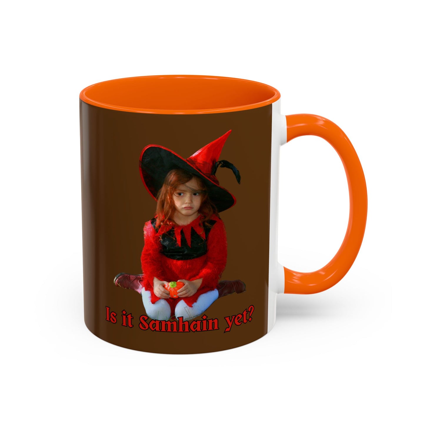 Is it Samhain yet? Brown Accent Mug by CreepyCrafts.boo