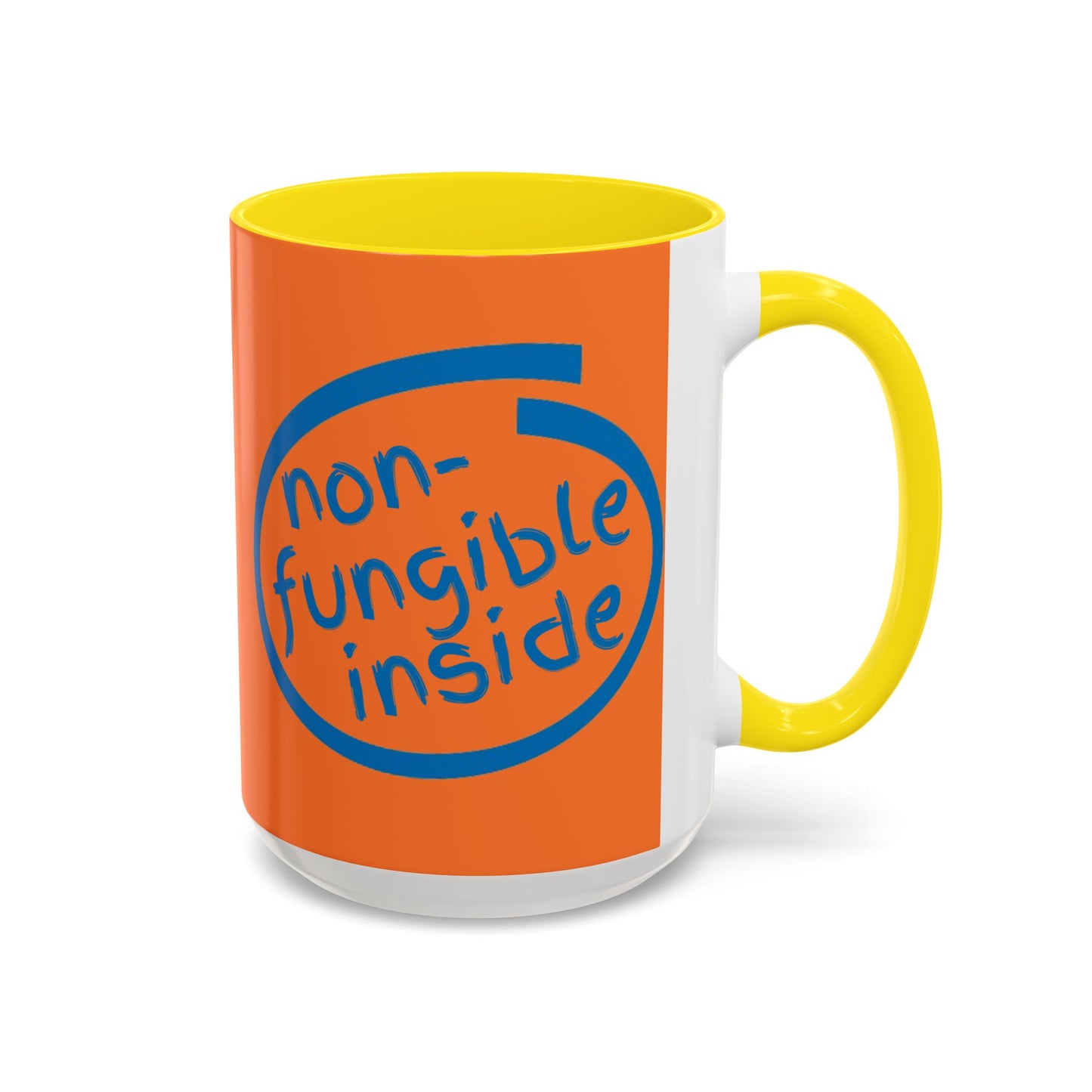 Non-Fungible Inside Orange Accent Mug by cypherpunkgear.com