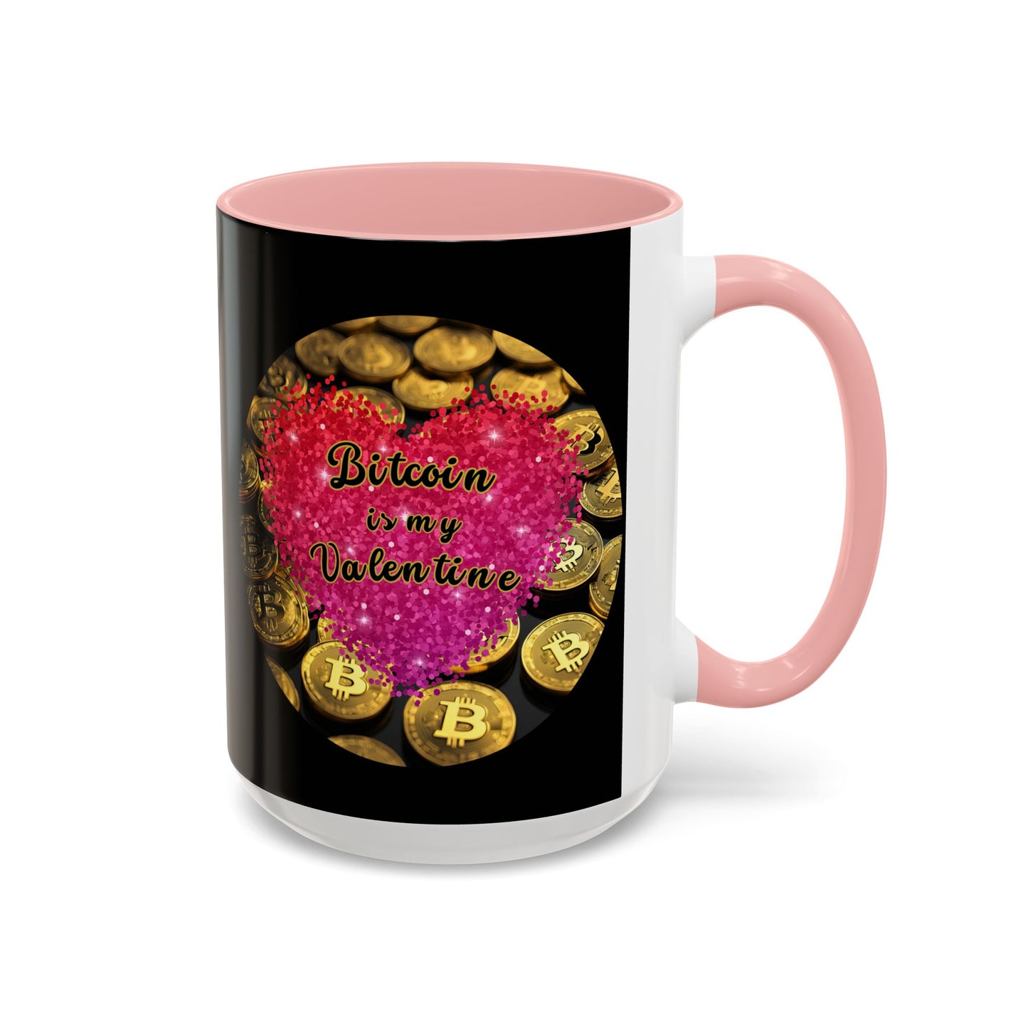 Bitcoin is My Valentine Black Accent Mug by cypherpunkgear.com