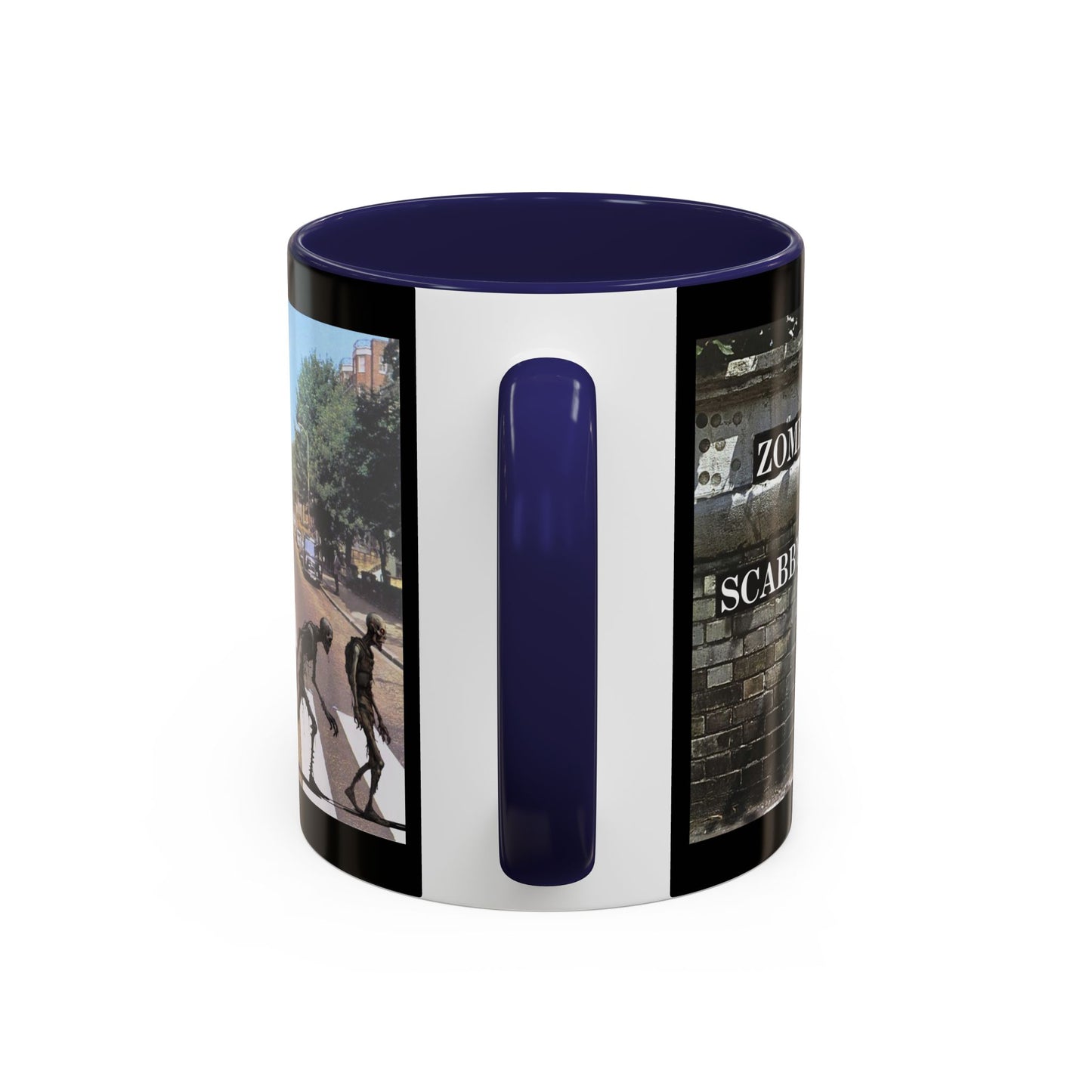 2-sided, Scabby Road Black Accent Mug by CreepyCrafts.boo