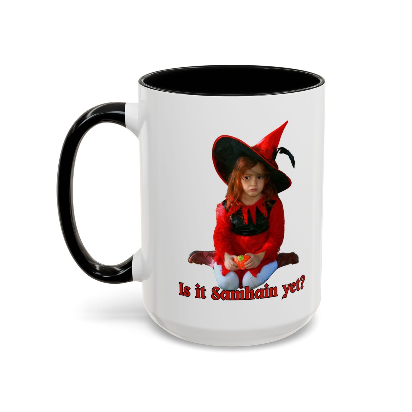 Is it Samhain yet? White Accent Mug by CreepyCrafts.boo