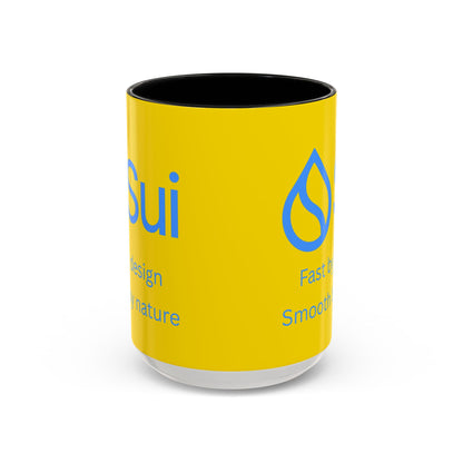 SUI Yellow Accent Mug by cypherpunkgear.com