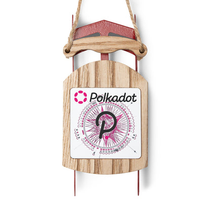 Polkadot (DOT) White background Sled Ornament by cypherpunkgear.com
