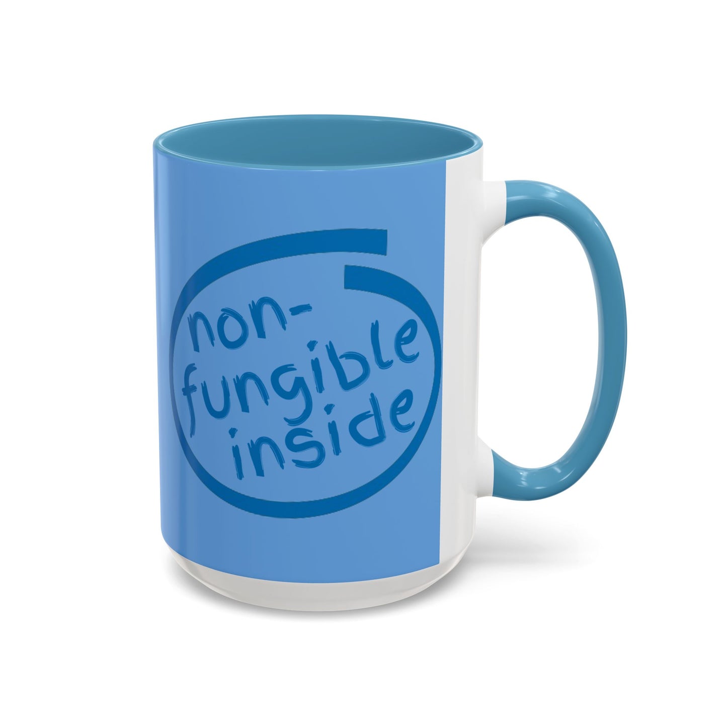 Non-Fungible Inside Light Blue Accent Mug by cypherpunkgear.com