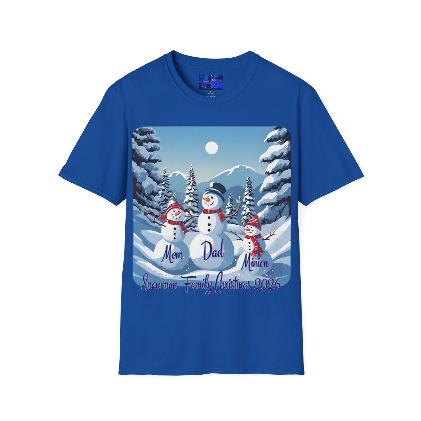Snowman Family of 3 Dark colors Unisex T-Shirt by cypherpunkgear.com