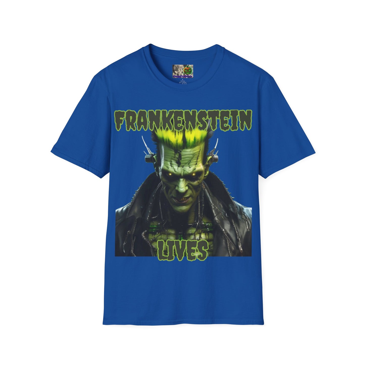 Frankenstein Lives Dark colors Unisex T-Shirt by CreepyCrafts.boo