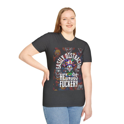 Easily Distracted by Heinous Fuckery Little Jincs Dark colors Unisex T-Shirt by cypherpunkgear.com