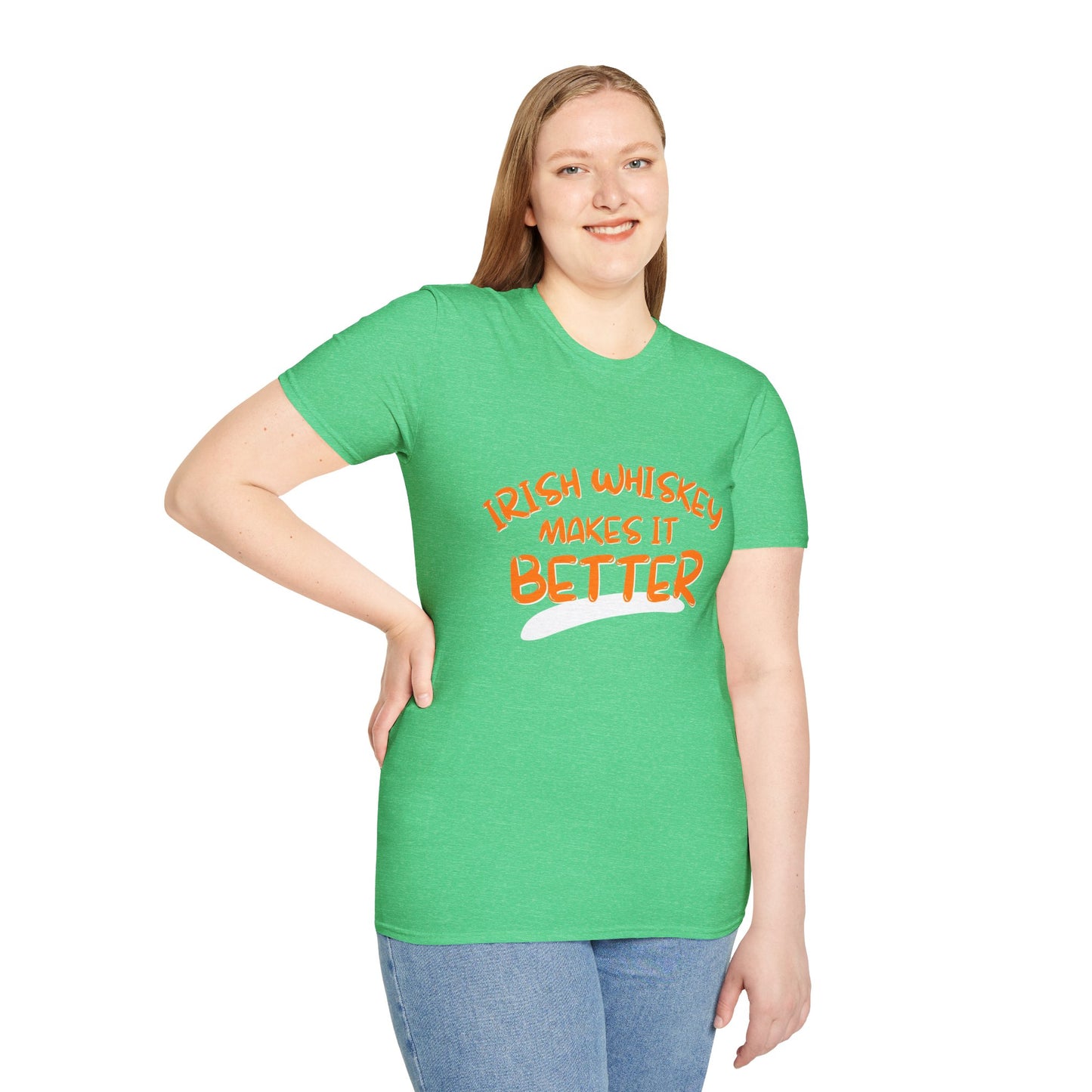 Irish Whiskey makes it better OGfont DKcolors Unisex T-Shirt by cypherpunkgear.com