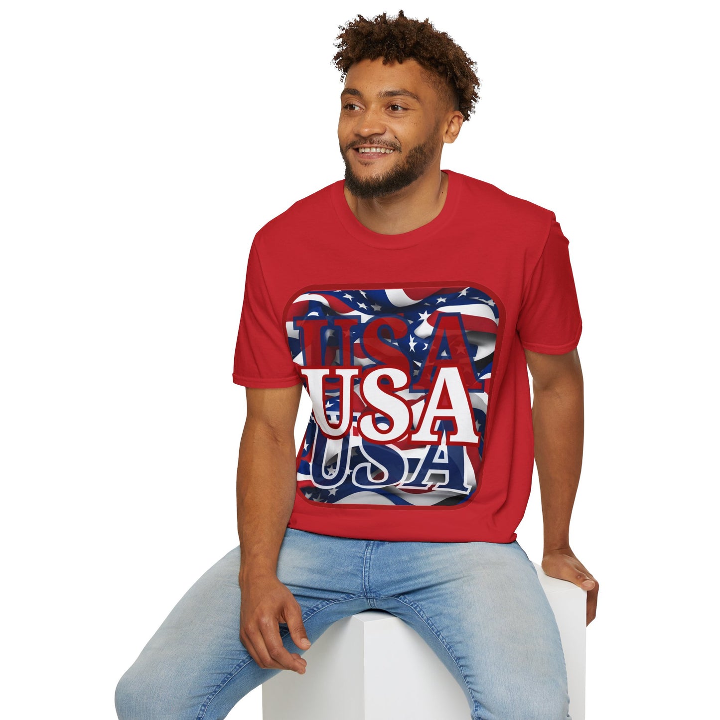 Red WHITE and Blue USA Patriot LTcolors Unisex T-Shirt by cypherpunkgear