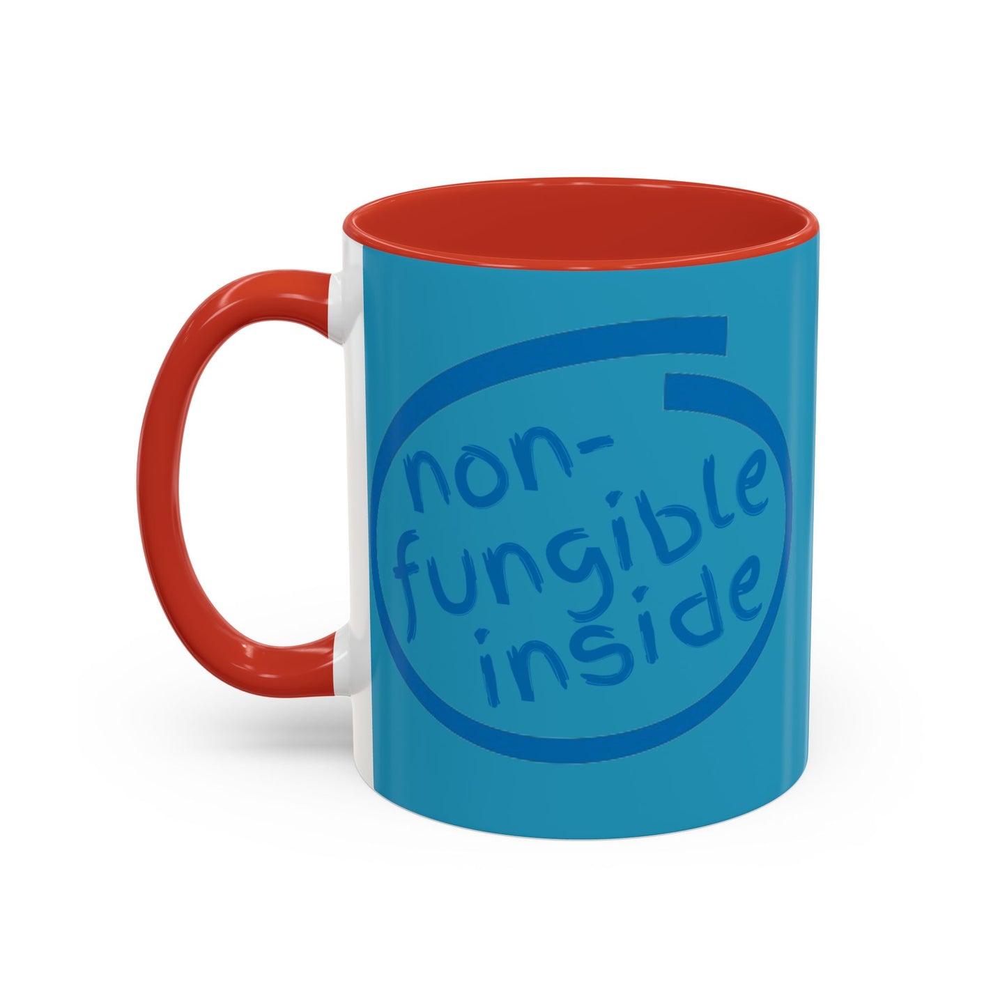 Non-Fungible Inside Turquoise Accent Mug by cypherpunkgear.com