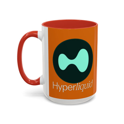 Hyperliquid White font Orange Accent Mug by cypherpunkgear.com