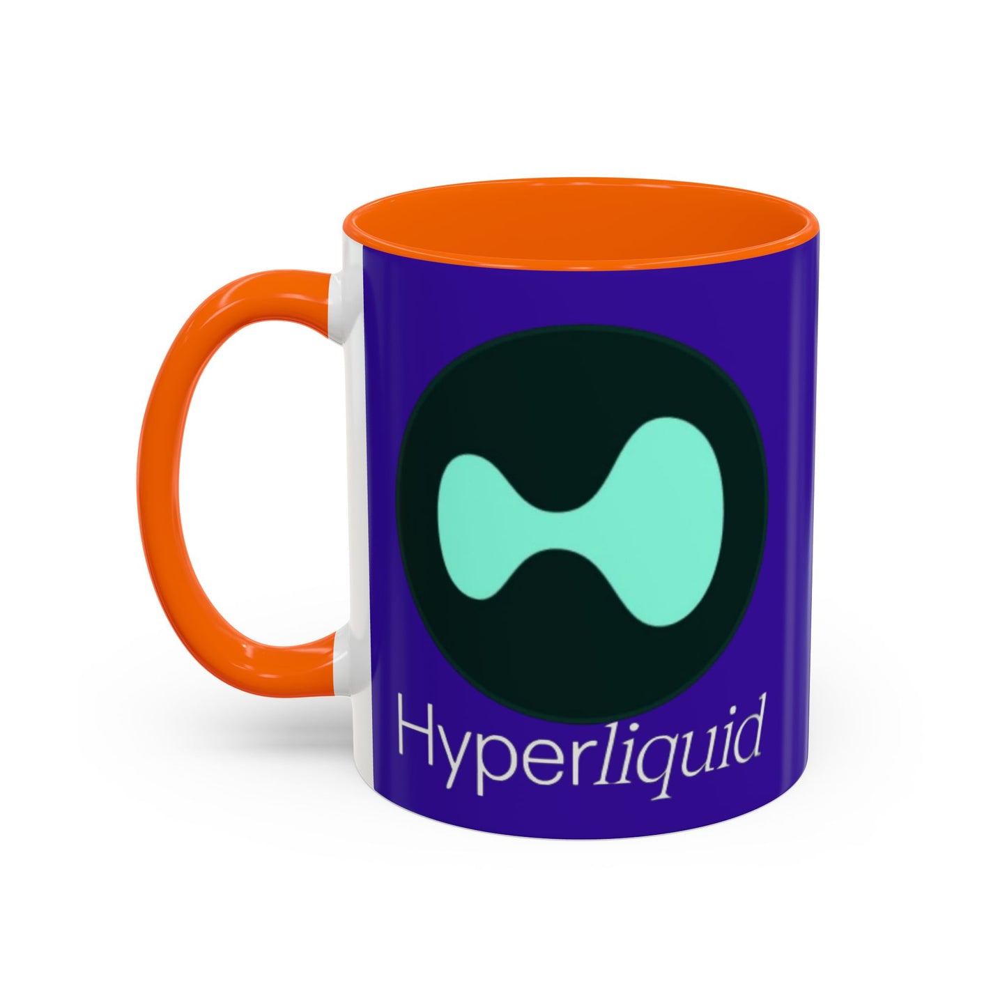 Hyperliquid White font Dark Purple Accent Mug by cypherpunkgear.com