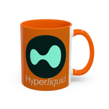 Hyperliquid White font Orange Accent Mug by cypherpunkgear.com