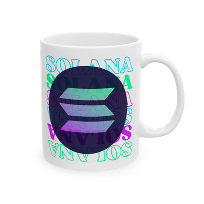 Solana, Solana, Solana (SOL) White Mug by cypherpunkgear.com