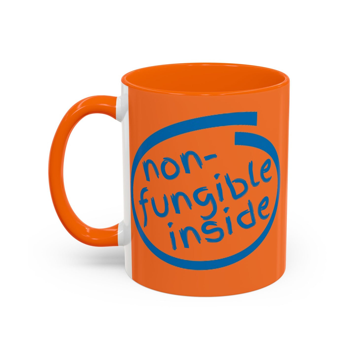Non-Fungible Inside Orange Accent Mug by cypherpunkgear.com