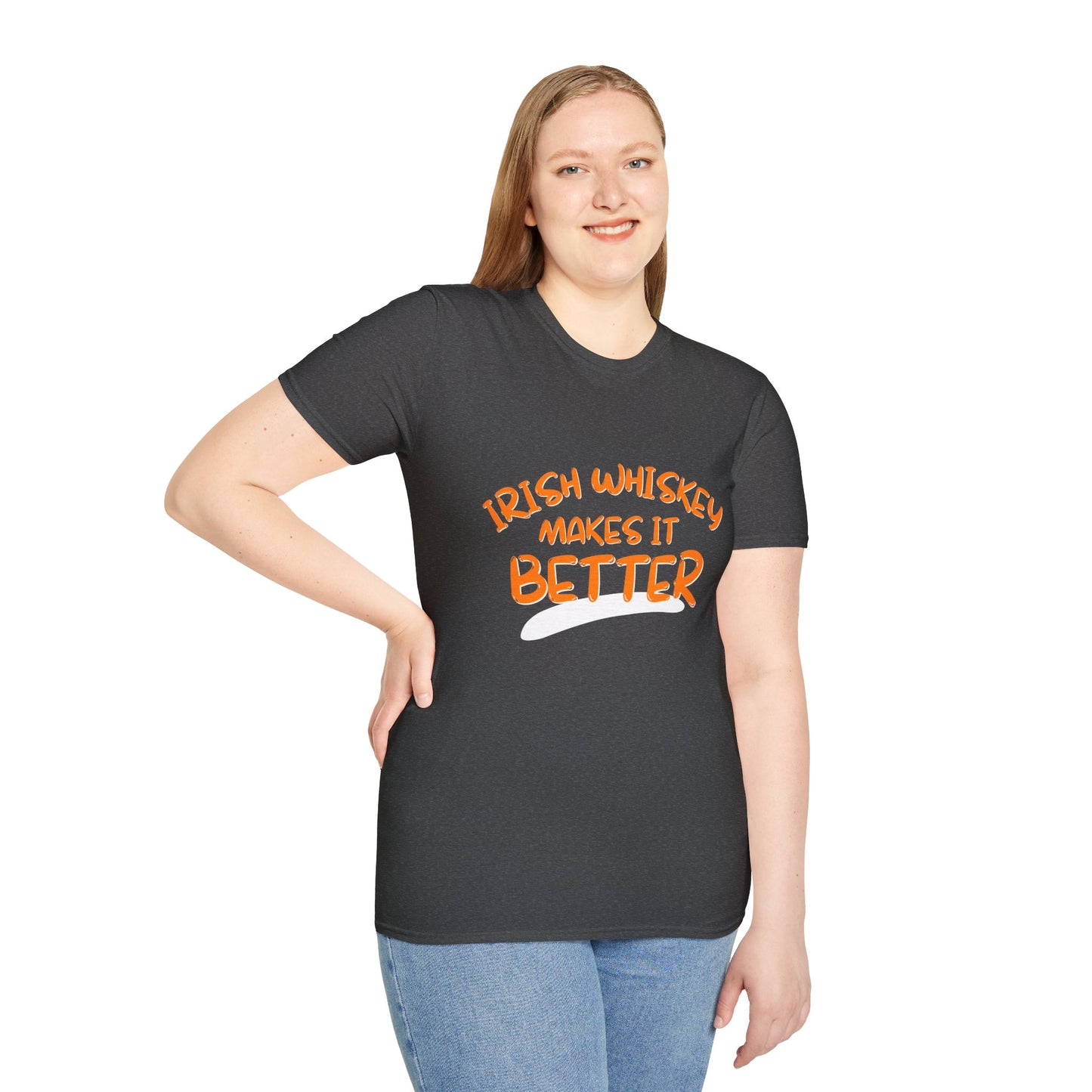 Irish Whiskey makes it better OGfont DKcolors Unisex T-Shirt by cypherpunkgear.com