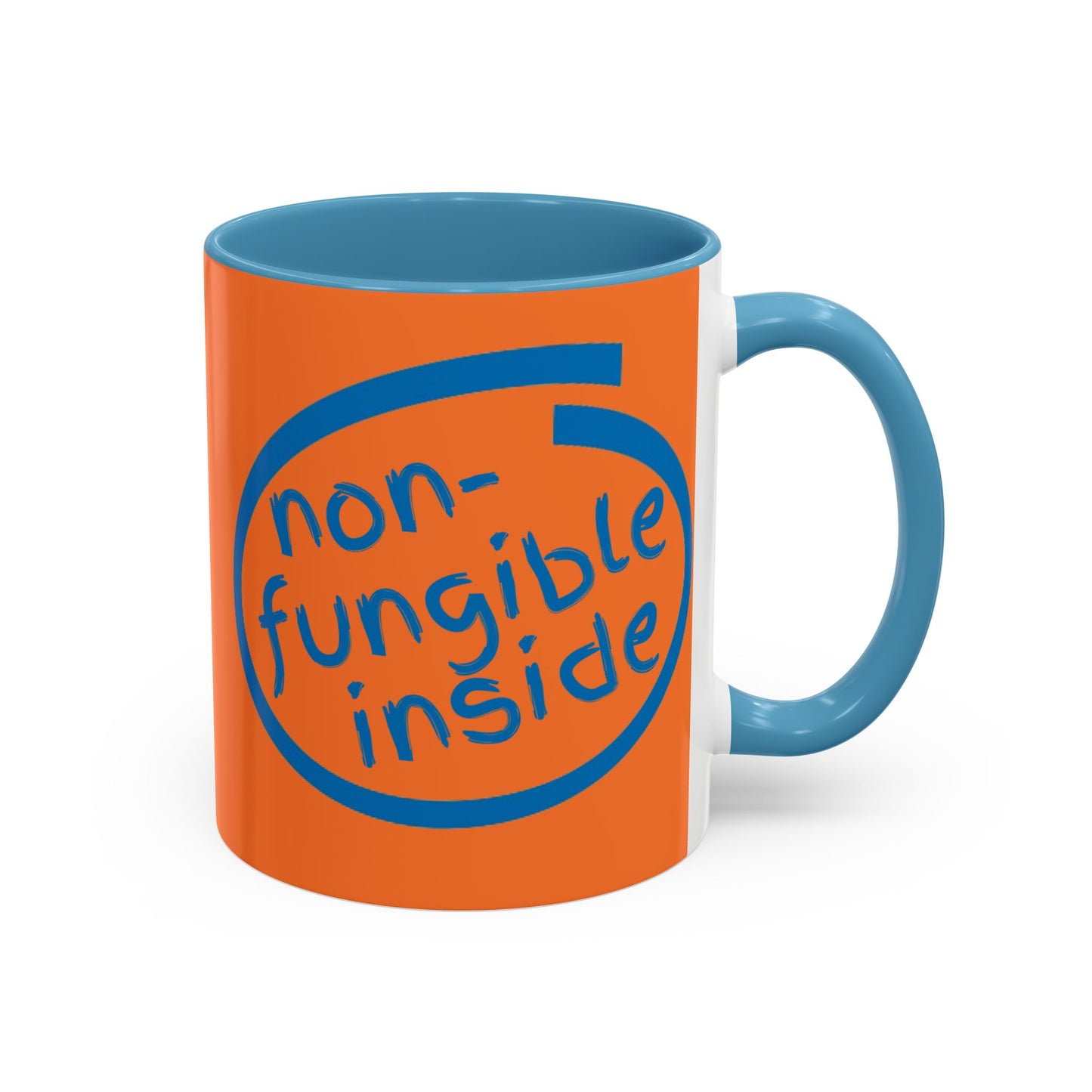 Non-Fungible Inside Orange Accent Mug by cypherpunkgear.com