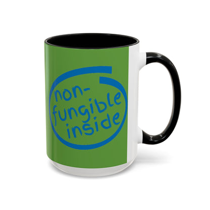 Non-Fungible Inside Green Accent Mug by cypherpunkgear.com