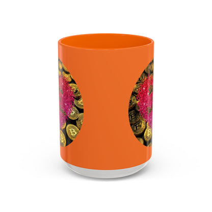Bitcoin is My Valentine Orange Accent Mug by cypherpunkgear.com