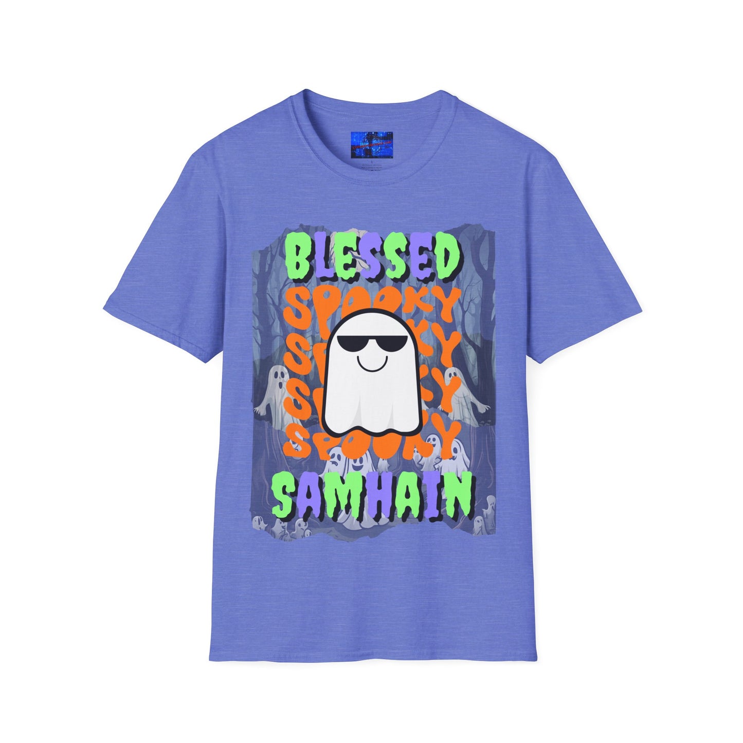 Spooky Blessed Samhain Ghost MXfont Unisex T-Shirt by cypherpunkgear