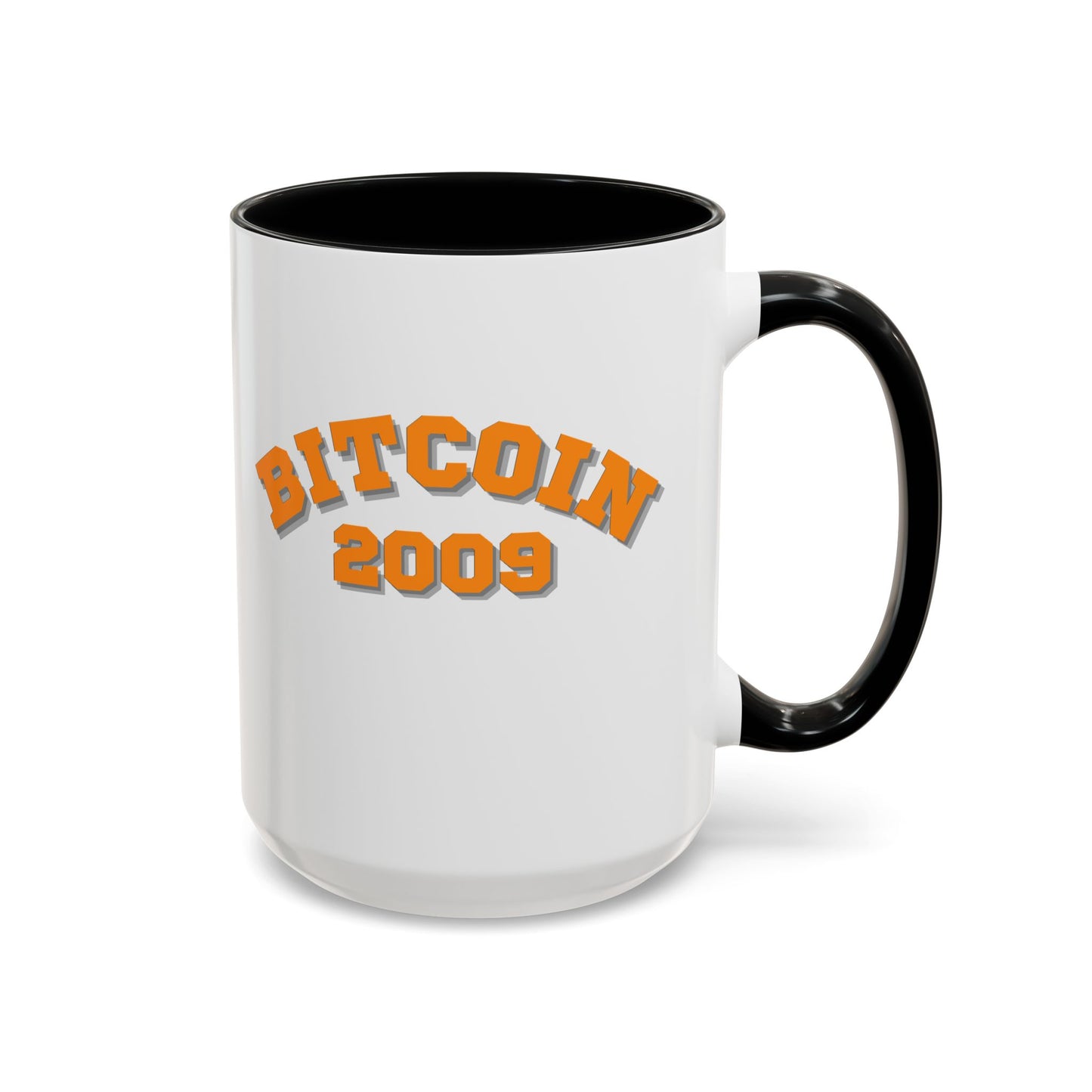 Bitcoin 2009 White Accent Mug by cypherpunkgear.com