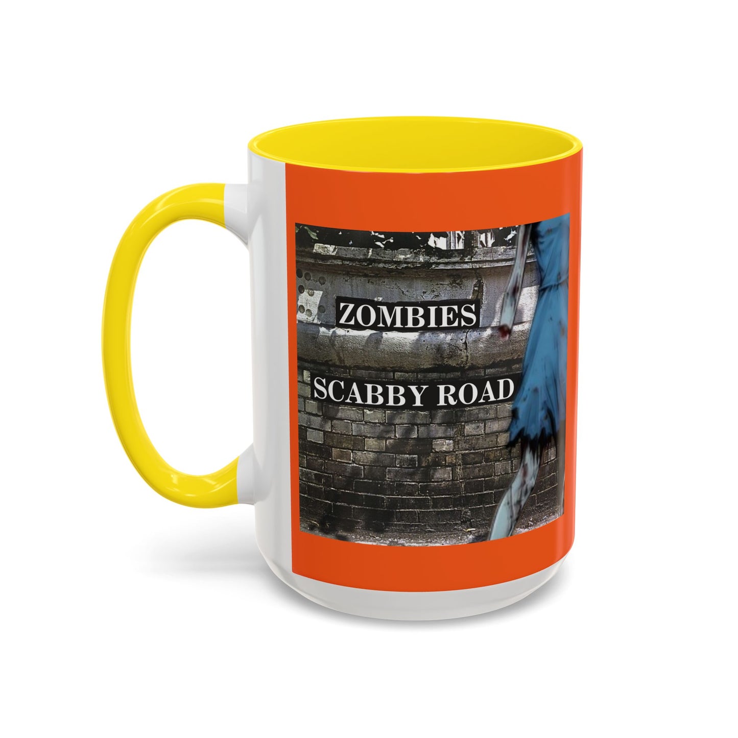 2-sided, Scabby Road Orange Accent Mug by CreepyCrafts.boo