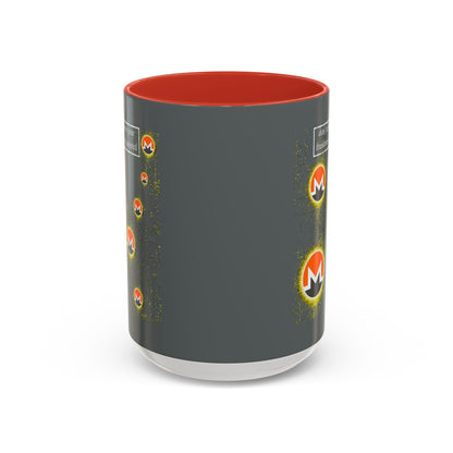 Monero (XMR) don't assume your freedoms are assured Grey Accent Mug by cypherpunkgear.com