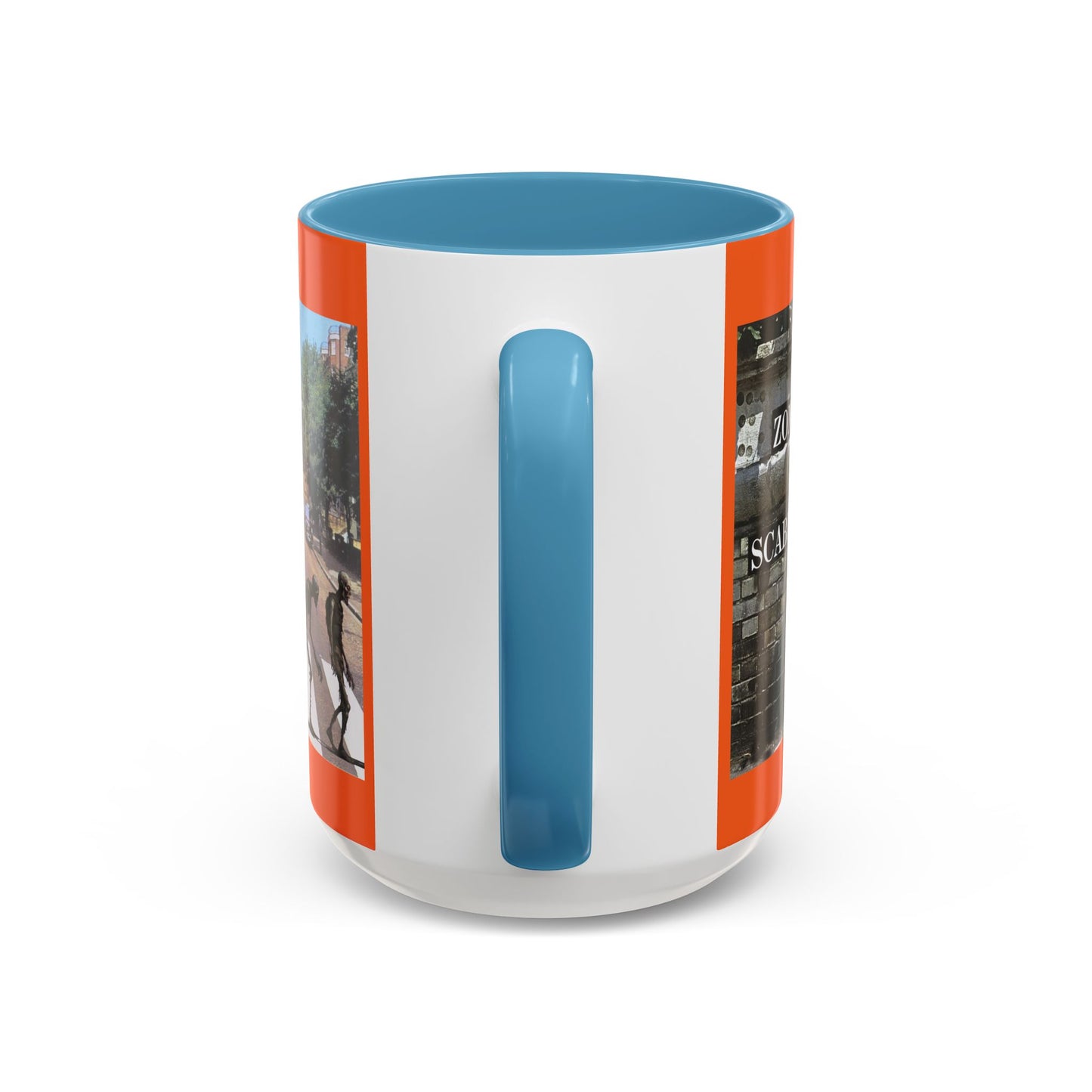 2-sided, Scabby Road Orange Accent Mug by CreepyCrafts.boo