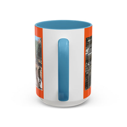 2-sided, Scabby Road Orange Accent Mug by CreepyCrafts.boo