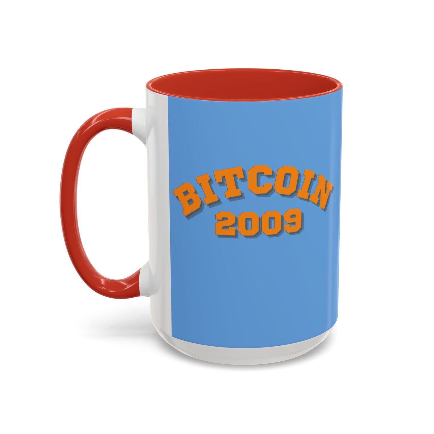 Bitcoin 2009 Light Blue Accent Mug by cypherpunkgear.com