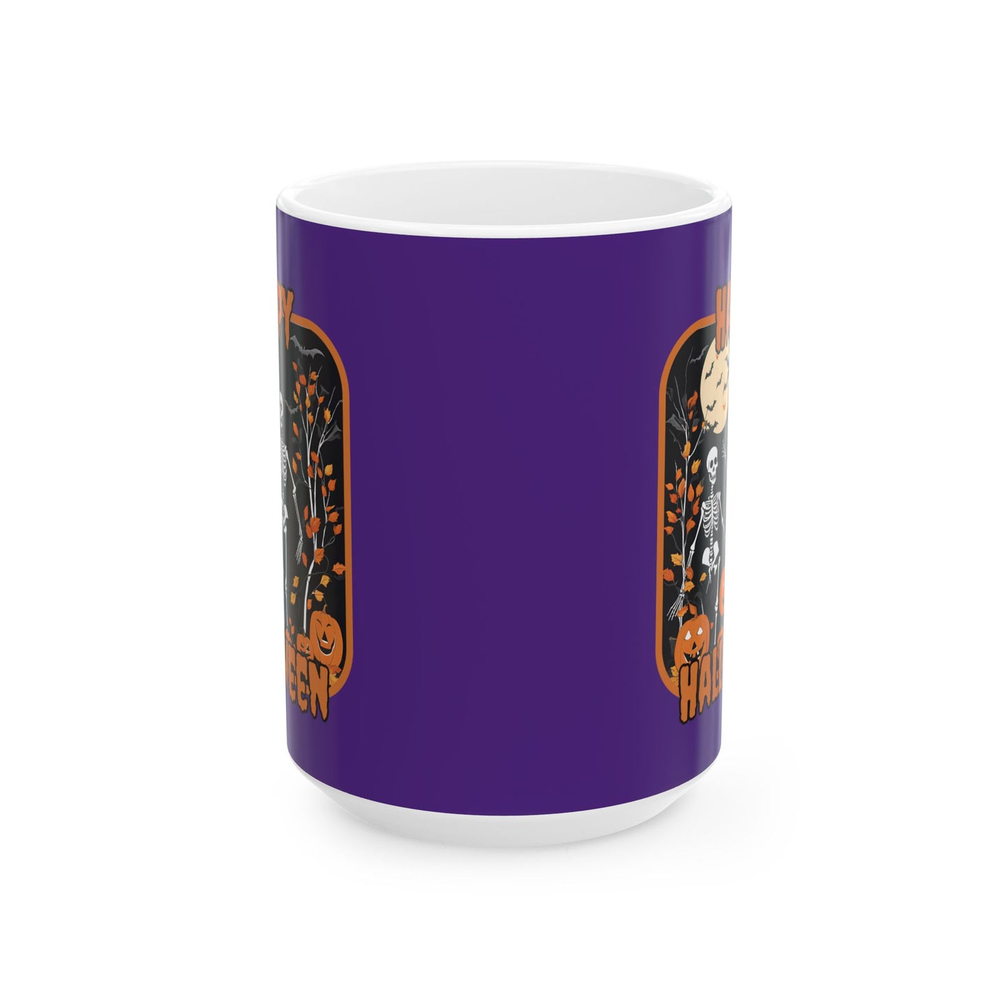 Spooktacular Skeletons of Halloween Purple Mug by CreepyCrafts.boo