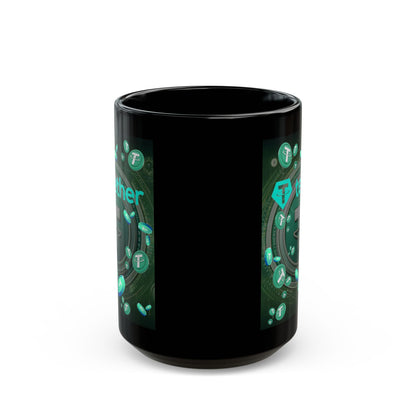 Tether Black Mug by cypherpunkgear.com