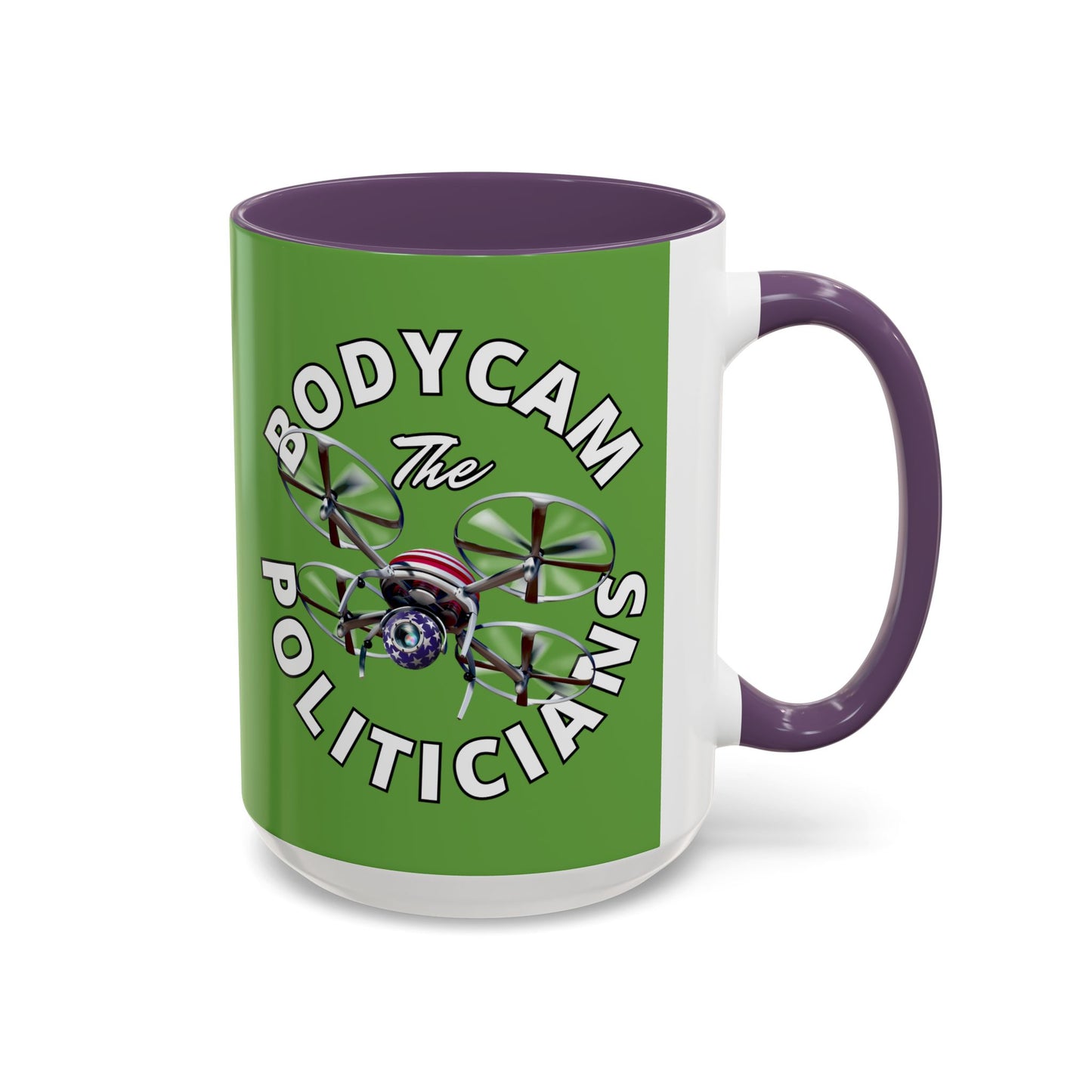 Bodycam the Politicians Drone Green Accent Mug by cypherpunkgear.com