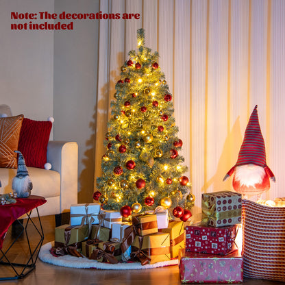 Pre-Lit Blue Artificial Christmas Tree Slim with 9 Lighting Modes