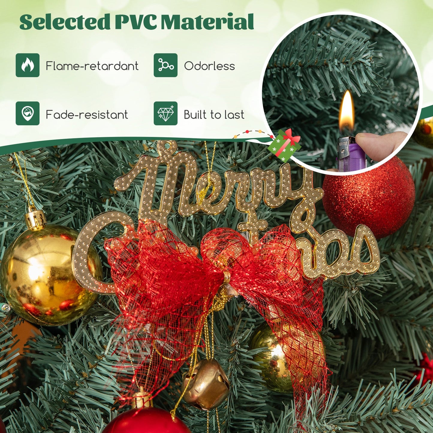 Pre-Lit Blue Artificial Christmas Tree Slim with 9 Lighting Modes