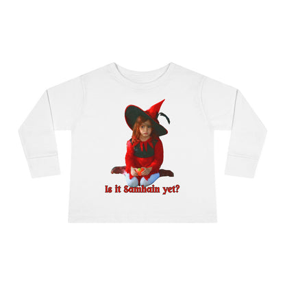 Is it Samhain yet? Toddler Long Sleeve Tee by CreepyCrafts.boo