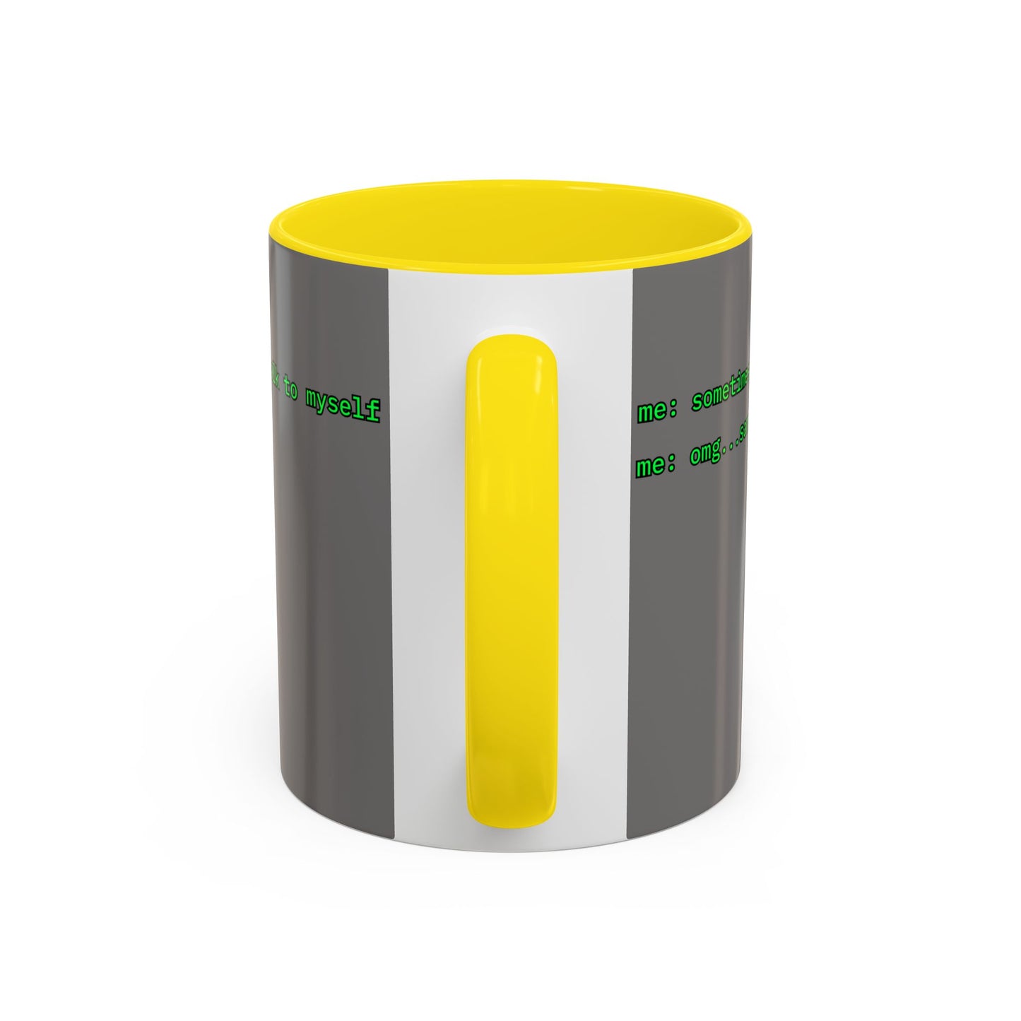 Sometimes I talk to myself - me: omg...same Grey Accent Mug by cypherpunkgear.com