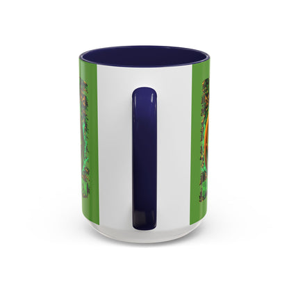 Happy Halloween Green Jack Green Accent Mug by CreepyCrafts.boo