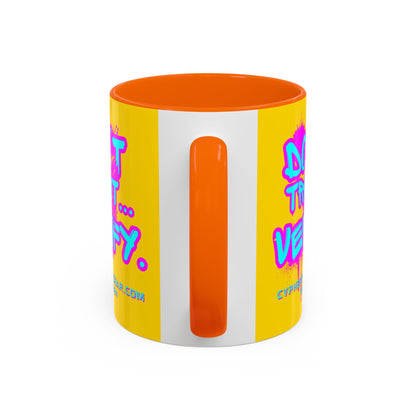 Don't Trust...Verify. Yellow Accent Mug by cypherpunkgear.com