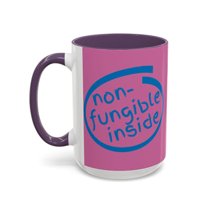 Non-Fungible Inside Pink Accent Mug by cypherpunkgear.com