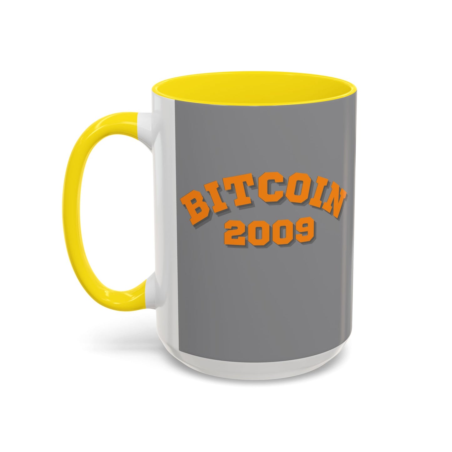 Bitcoin 2009 Grey Accent Mug by cypherpunkgear.com