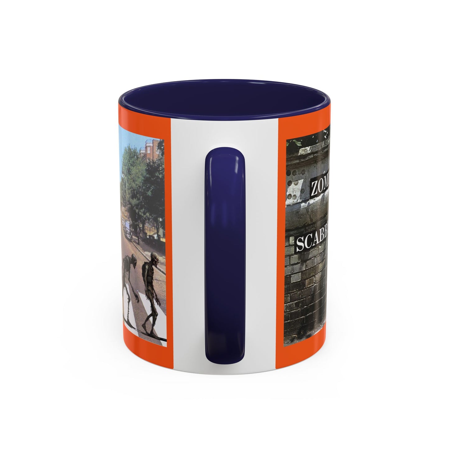 2-sided, Scabby Road Orange Accent Mug by CreepyCrafts.boo