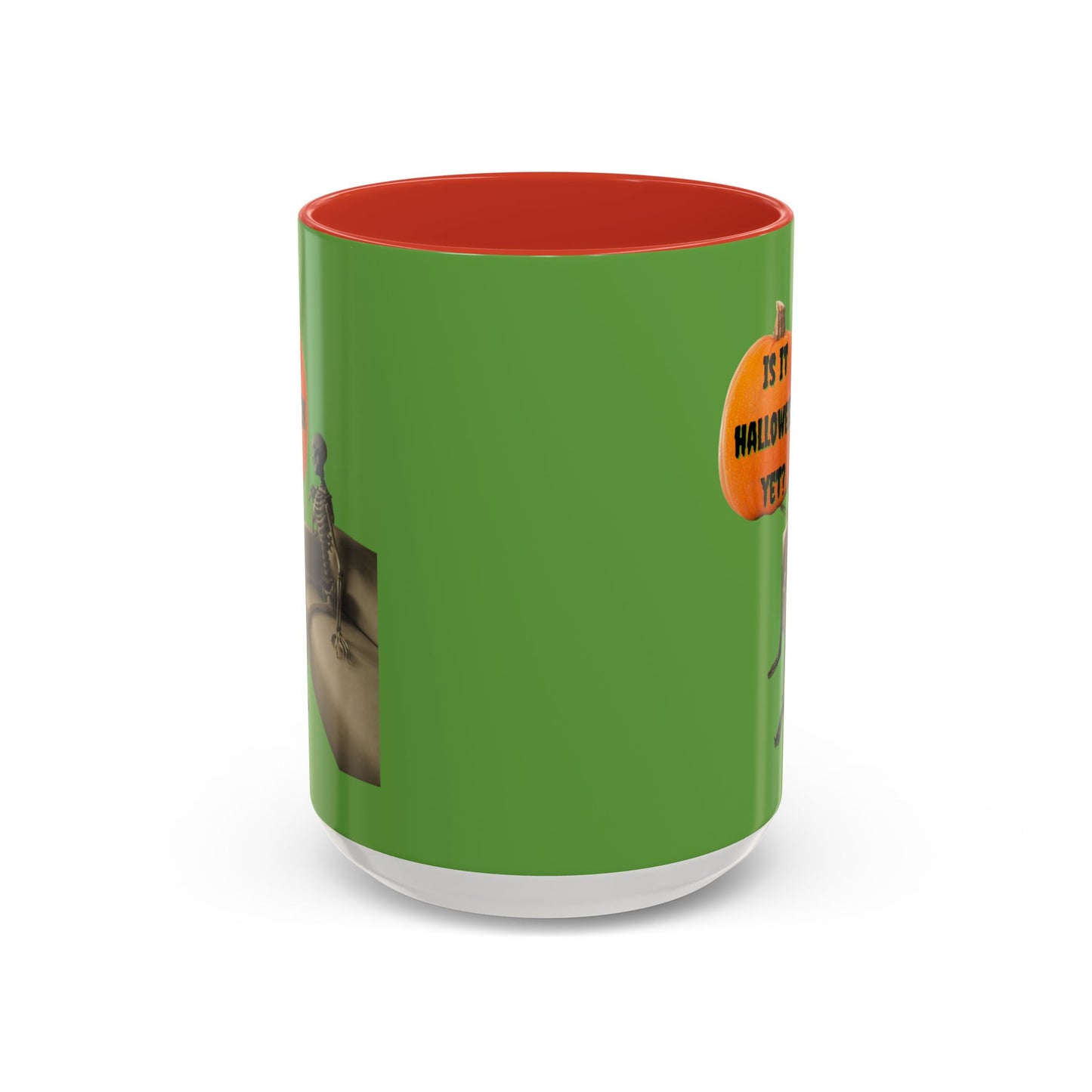 Is it Halloween yet? Skeleton's Pumpkin Accent Mug by CreepyCrafts.boo