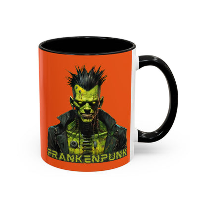 Frankenpunk Orange Accent Mug by CreepyCrafts.boo