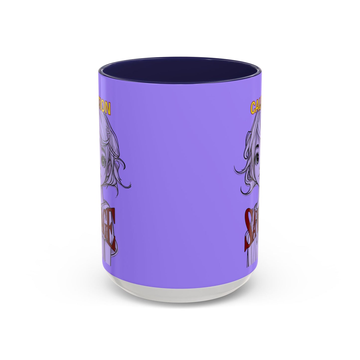 Caution, Savage Light Purple Accent Mug by cypherpunkgear.com