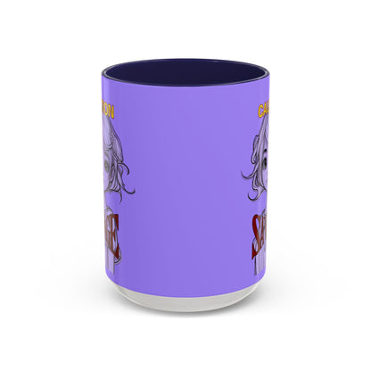 Caution, Savage Light Purple Accent Mug by cypherpunkgear.com