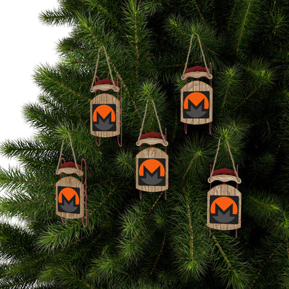 Monero (XMR) Black background Sled Ornament by cypherpunkgear.com